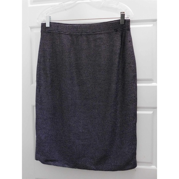 St John Collection Black White Knit Skirt USA sz‎ 8
